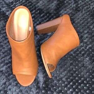 Brown leather heels